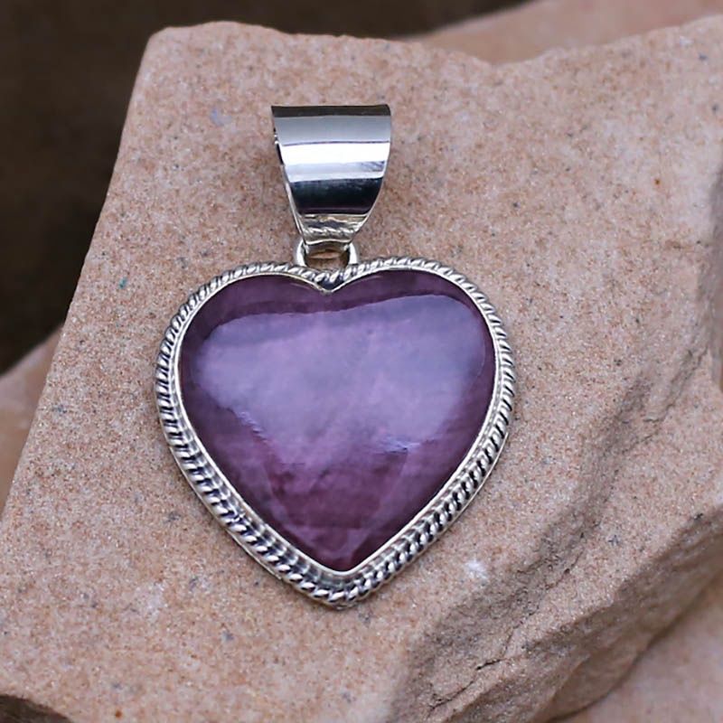 Large purple spiny oyster shell pendant