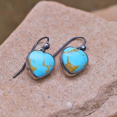 Navajo dangle earrings w/ Kingman turquoise