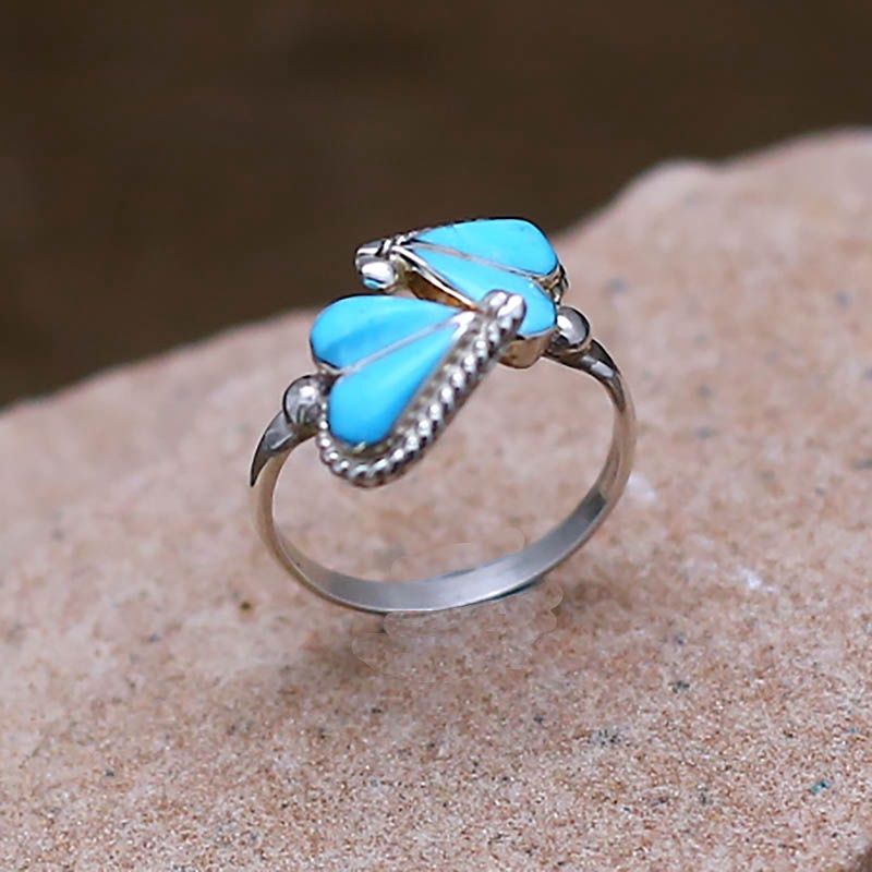 Zuni double heart ring