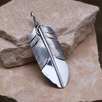 2&quot; Feather pendant designed by artist-Lena Platero