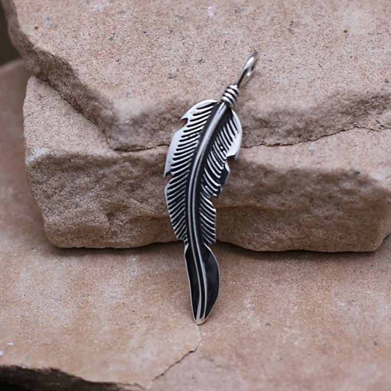 Small  feather pendant-curved shape