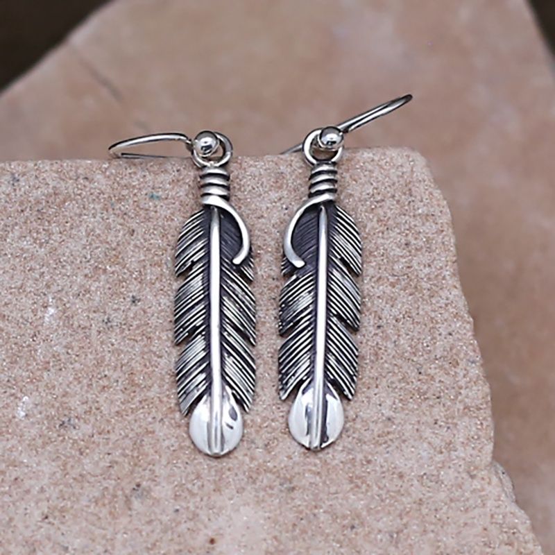 Navajo feather dangle earring