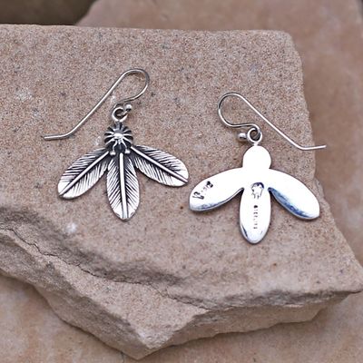Triple feather dangle earrings