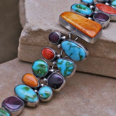 Multicolor link bracelet by artist Loretto Delgarito