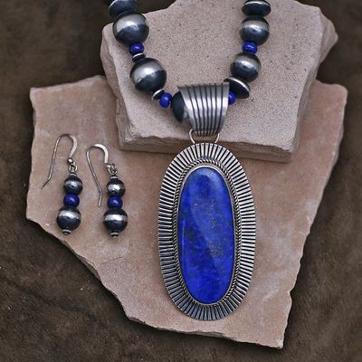 Large lapis necklace set by Albert Jake