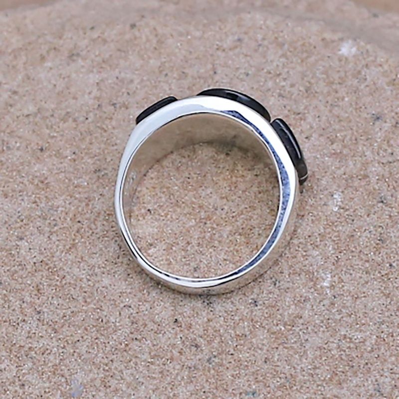 Adobe Pueblo &amp; Night Sky  inlay ring w/ circle design