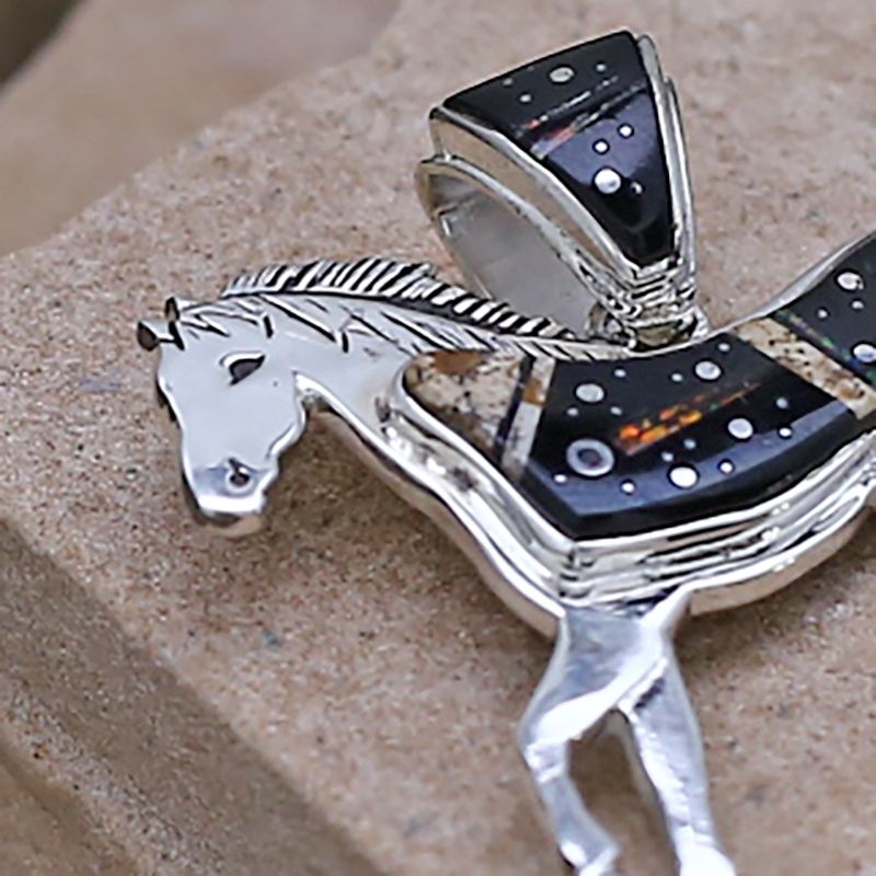 Large horse pendant- Night Sky design