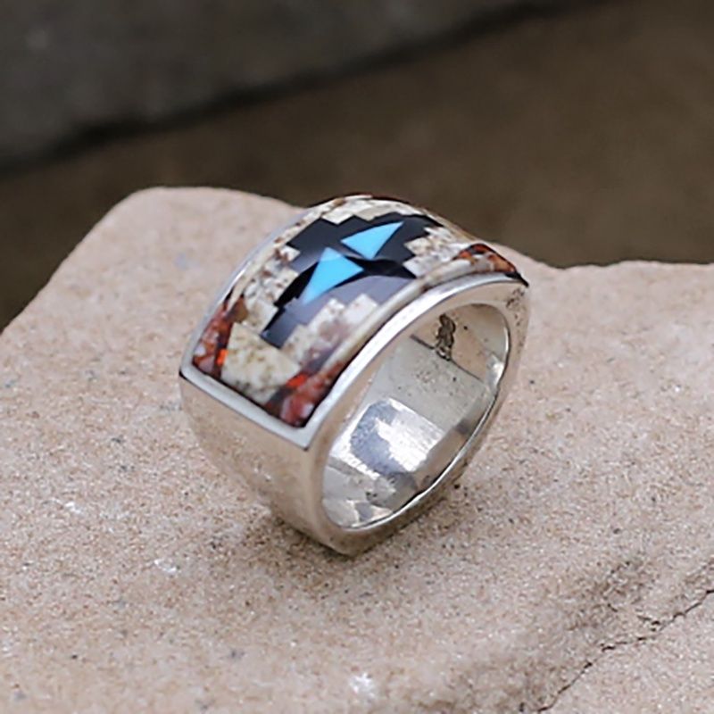 Rectangular rug pattern ring