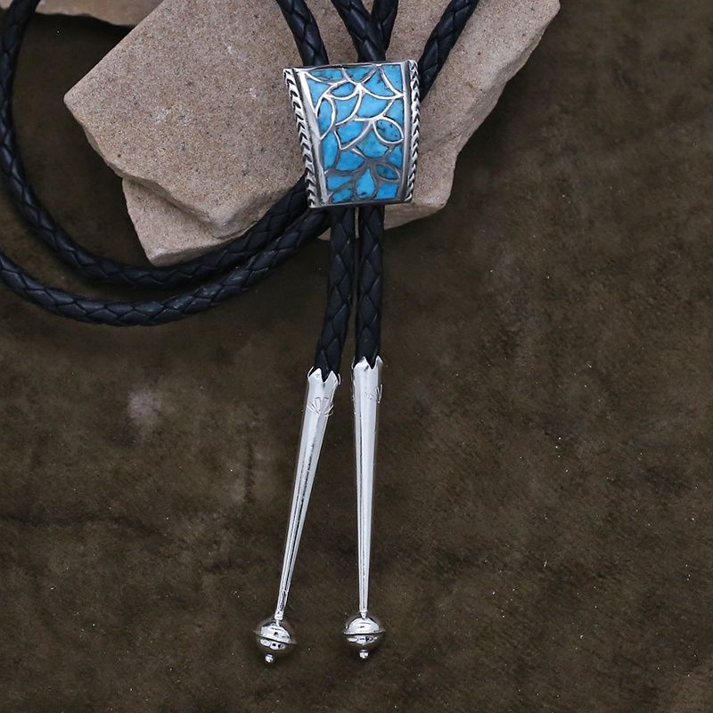 Vintage Zuni inlay bolo tie