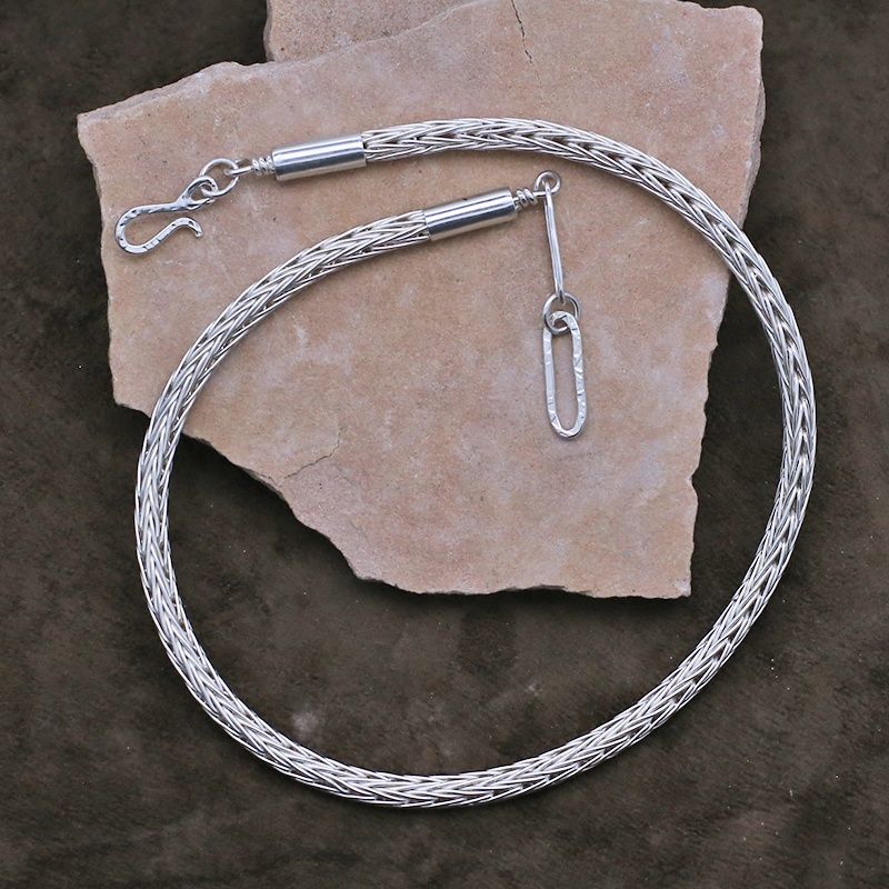 Travis Teller Polished hand braided chain-16&quot;