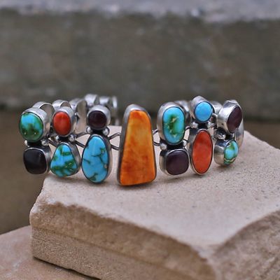 Multicolor link bracelet by artist Loretto Delgarito