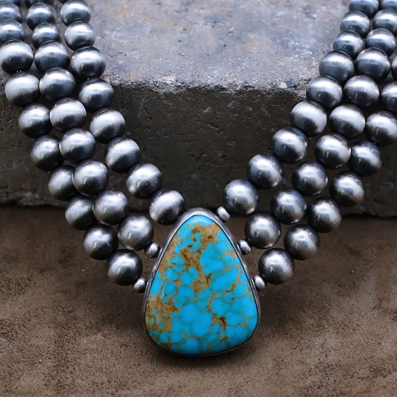 Navajo pendant and graduated necklace- Bernyse Chavez