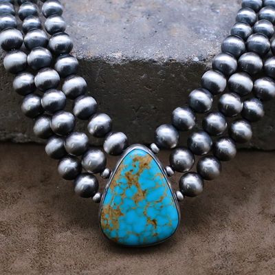 Navajo pendant and graduated necklace- Bernyse Chavez
