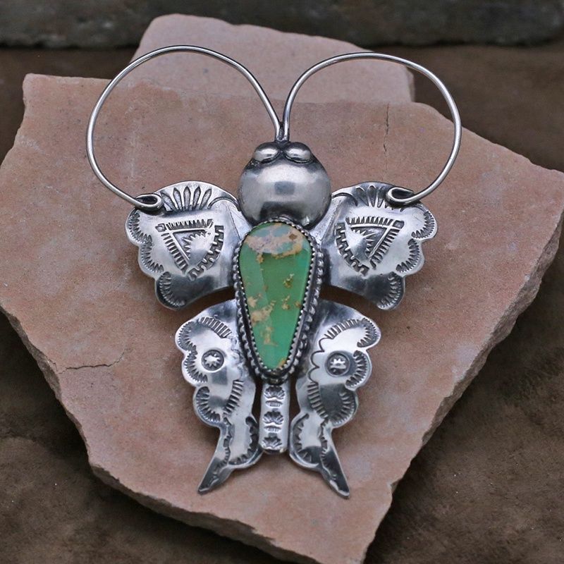 Extra large butterfly pin/pendant by Navajo artist Joe Eby