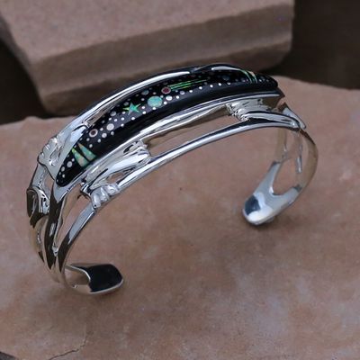 Large Lizard bracelet w/ Night Sky inlay