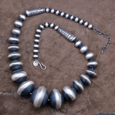 26" Navajo pearls w/ extra large bead graduation-Rose Martin
