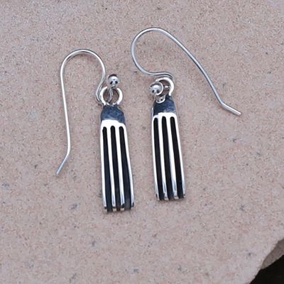 Small triple channel Navajo dangle earrings