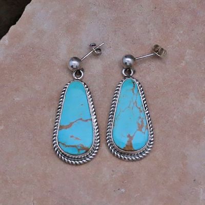 Navajo dangle earrings w/ #8 turquoise