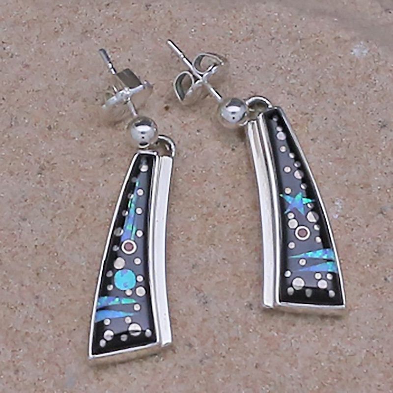 Curved Night Sky dangle earrings