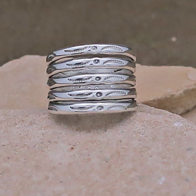 5-Row ring w/ traditional stamping