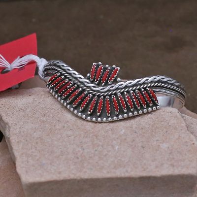 Pawn Jewelry- Zuni needle point with red coral