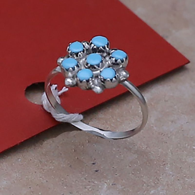 Pawn Jewelry-Zuni petit point turquoise ring