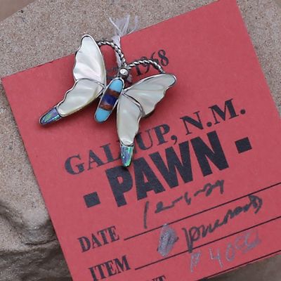 Pawn Jewelry- Zuni inlay butterfly pendant