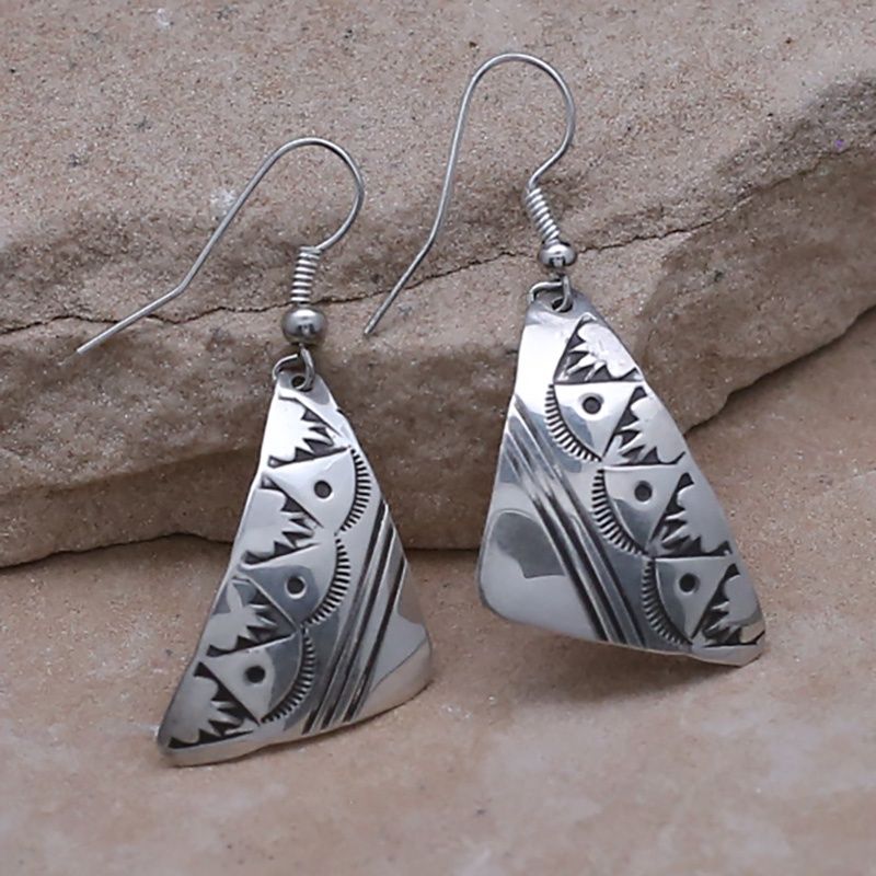Pawn Jewelry- Navajo silver dangle earrings