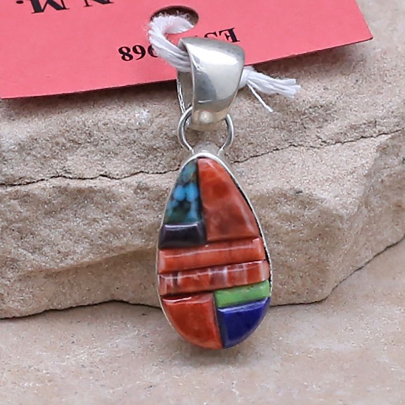Pawn Jewelry- Navajo &quot;cobblestone&quot; inlay pendant