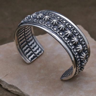 Large Heavy stamped cuff bracelet