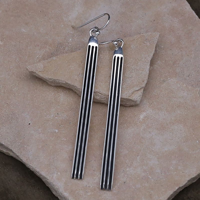 Extra long channel earrings