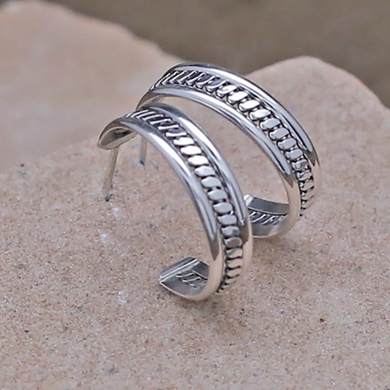 Navajo 1/2 hoop wire earrings