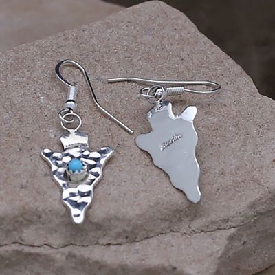 Navajo dangle silver arrow head earrings