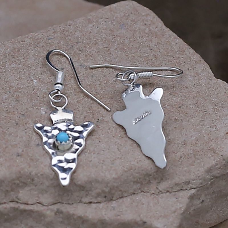 Navajo dangle silver arrow head earrings