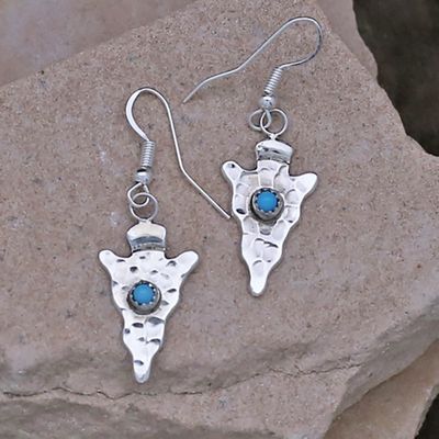 Navajo dangle silver arrow head earrings