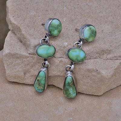 Triple dangle Sonoran Gold turquoise earrings by A.Martin