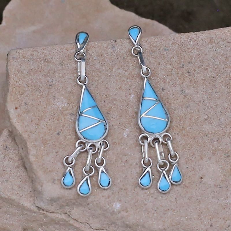Tear drop dangle turquoise earrings