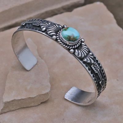 Thin Navajo bracelet by artist Tsosie White