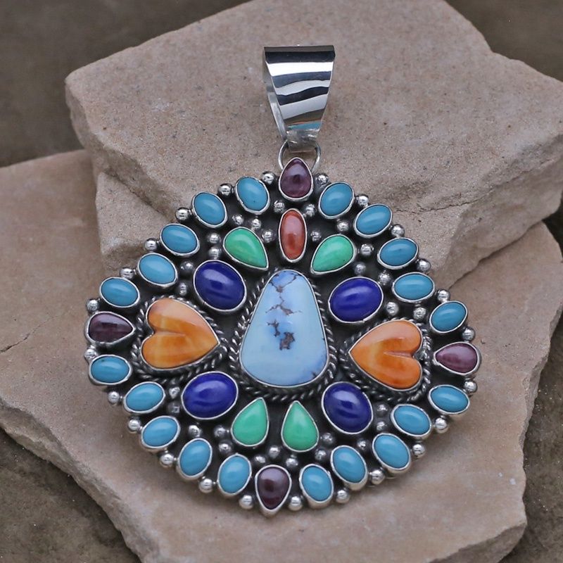 Extra large multicolor cluster pendant