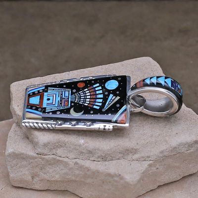 Micro inlay Navajo pendant by Ervin Tsosie