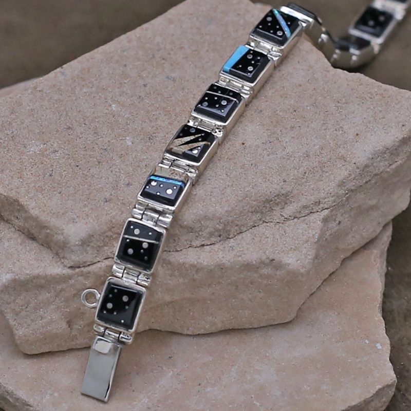 Square link bracelet by Calvin Begay