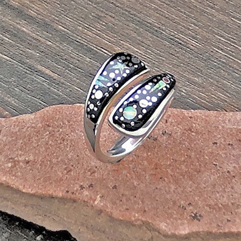 Adjustable Navajo Inlay -Night Sky Ring