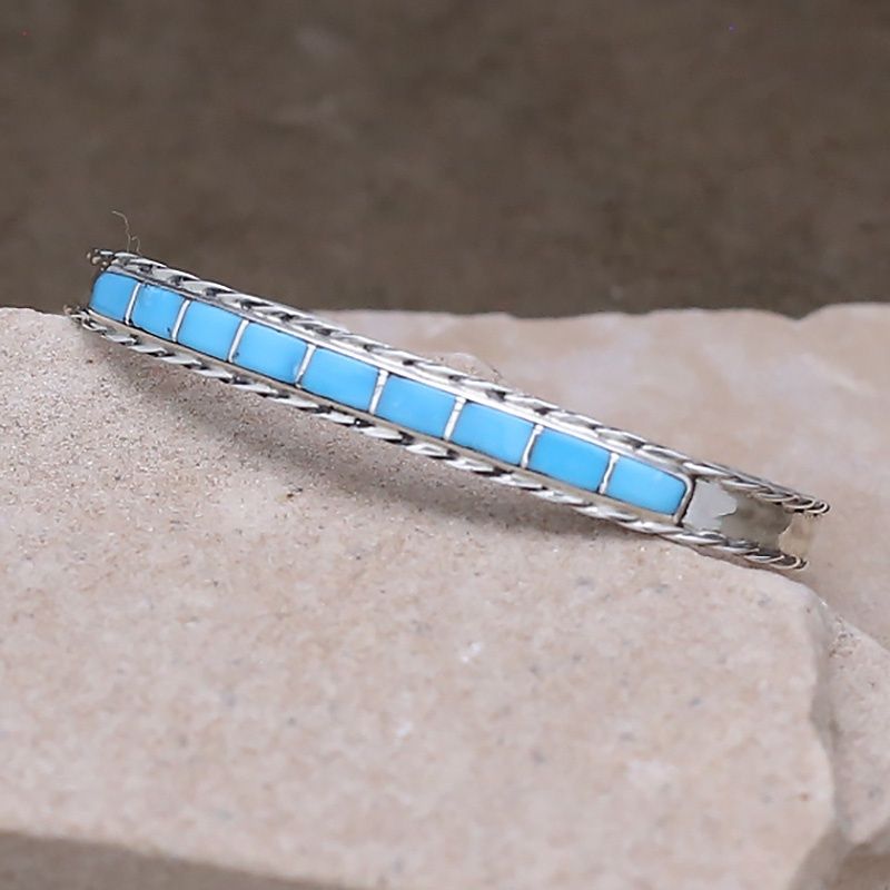 Zuni twist wire channel inlay bracelet
