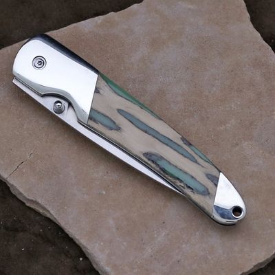 Cholla &amp; green resin inlay folding knife