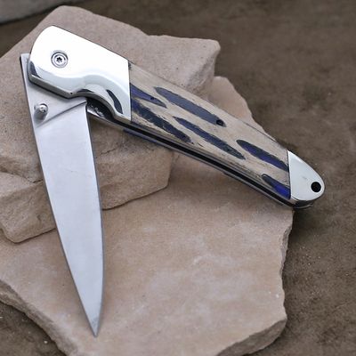 Cholla &amp; Blue resin folding knife