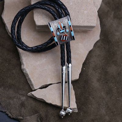 Small Zuni inlay bolo tie