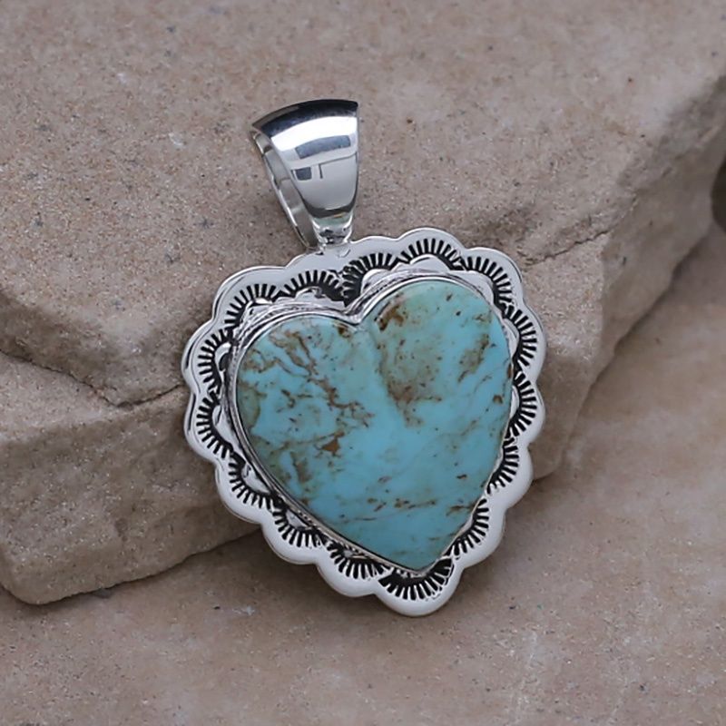 Medium sized turquoise heart pendant