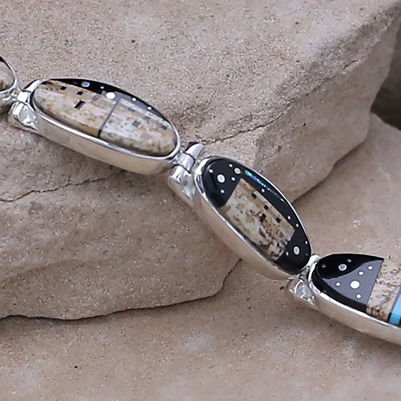 Adobe pueblo design oval link bracelet