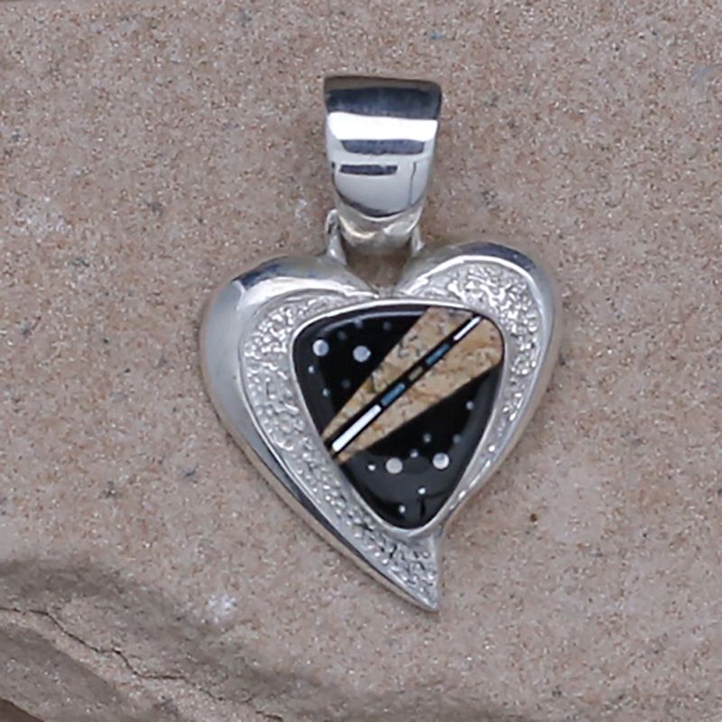 Night Sky heart pendant w/jasper