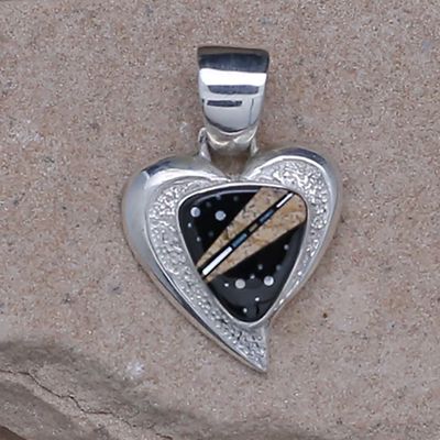 Night Sky heart pendant w/jasper